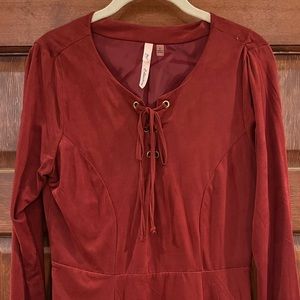 Burgundy Mid-length Dress